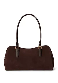 Suede Large Marcy Zip Satchel Bag