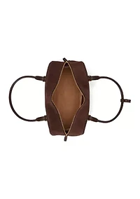 Suede Large Marcy Zip Satchel Bag