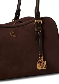 Suede Large Marcy Zip Satchel Bag