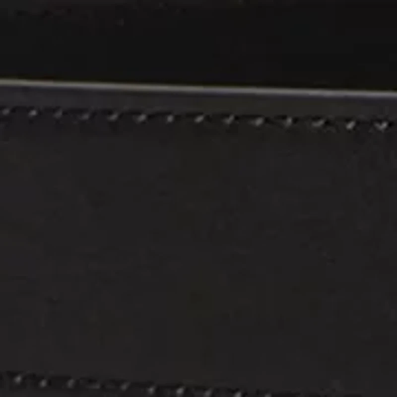 Rounded-Buckle Leather Skinny Belt