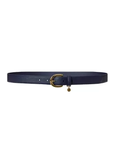 Charm Crosshatch Leather Belt