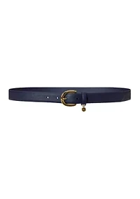 Charm Crosshatch Leather Belt