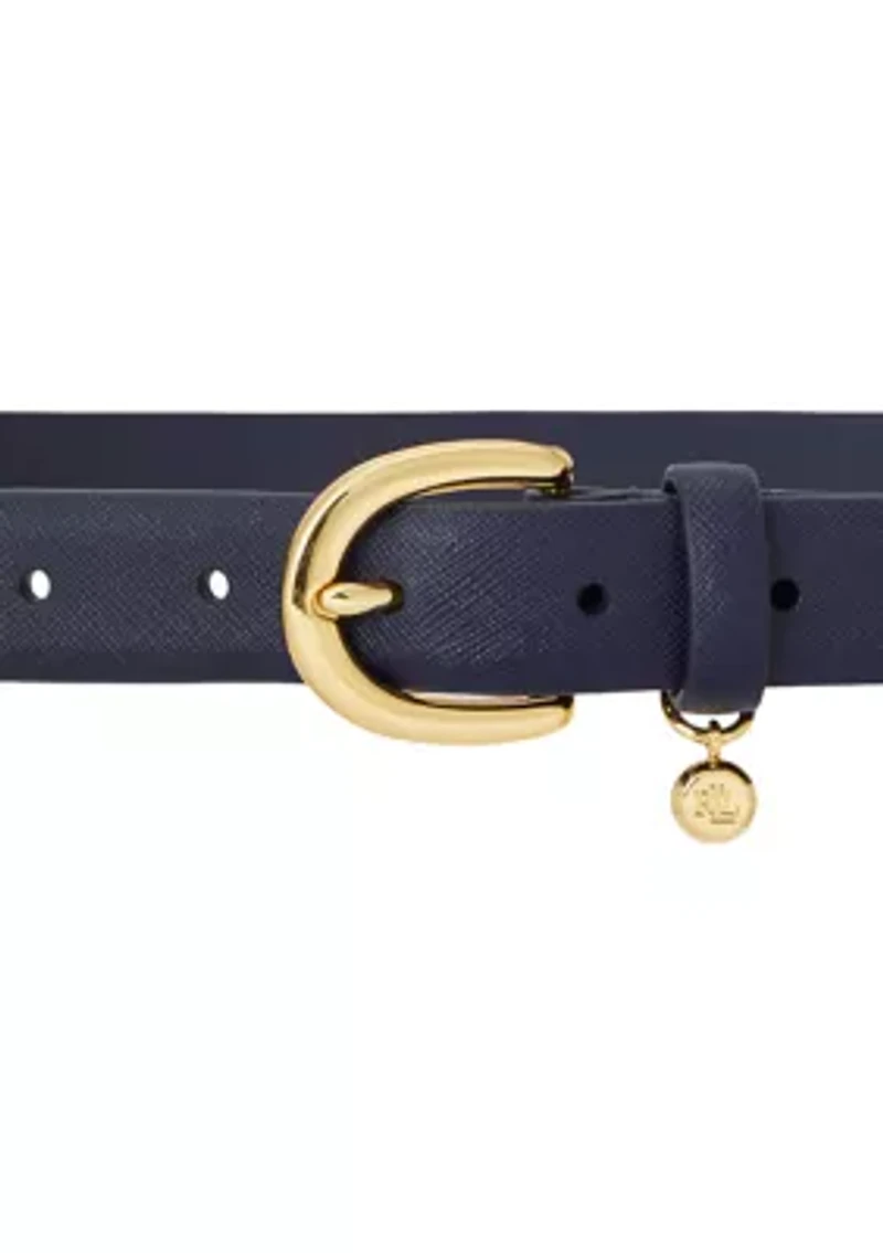 Charm Crosshatch Leather Belt