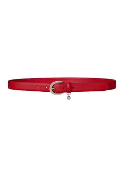 Charm Crosshatch Leather Belt