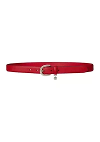 Charm Crosshatch Leather Belt