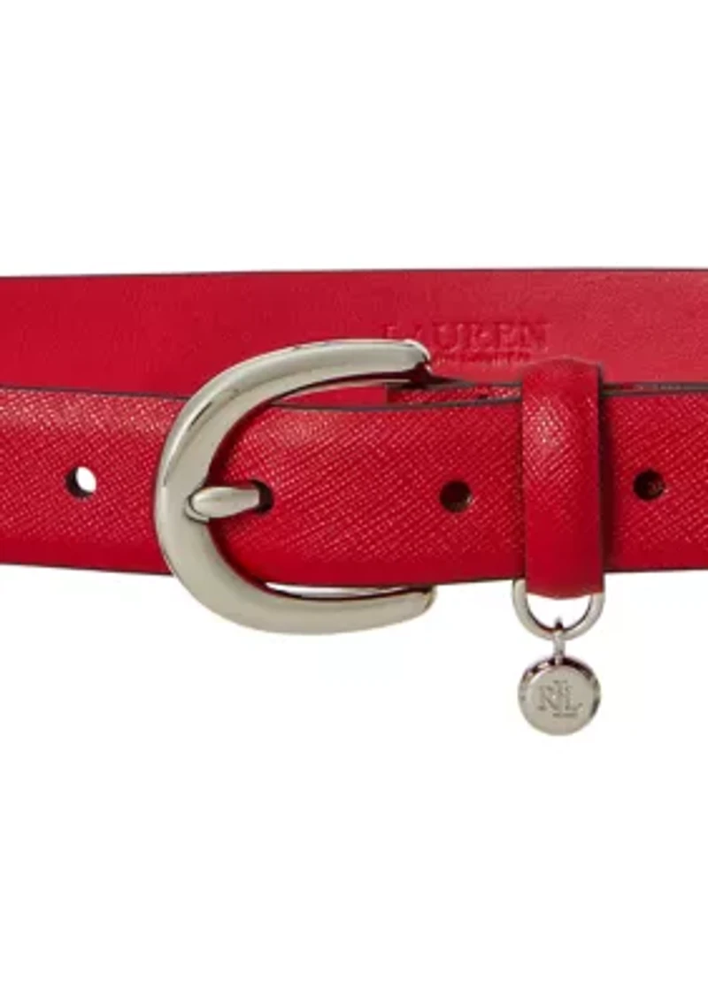Charm Crosshatch Leather Belt