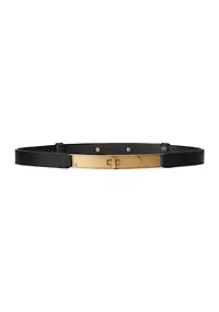 Turn-Lock Skinny Leather Belt