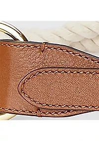 Leather-Trim Rope Skinny Belt