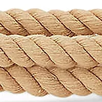 Leather Trim Rope Toggle Skinny Belt