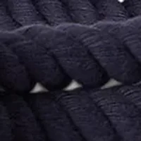 Leather-Trim Rope Toggle Skinny Belt