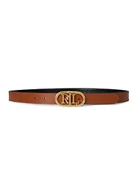 Logo Reversible Embossed Skinny Belt