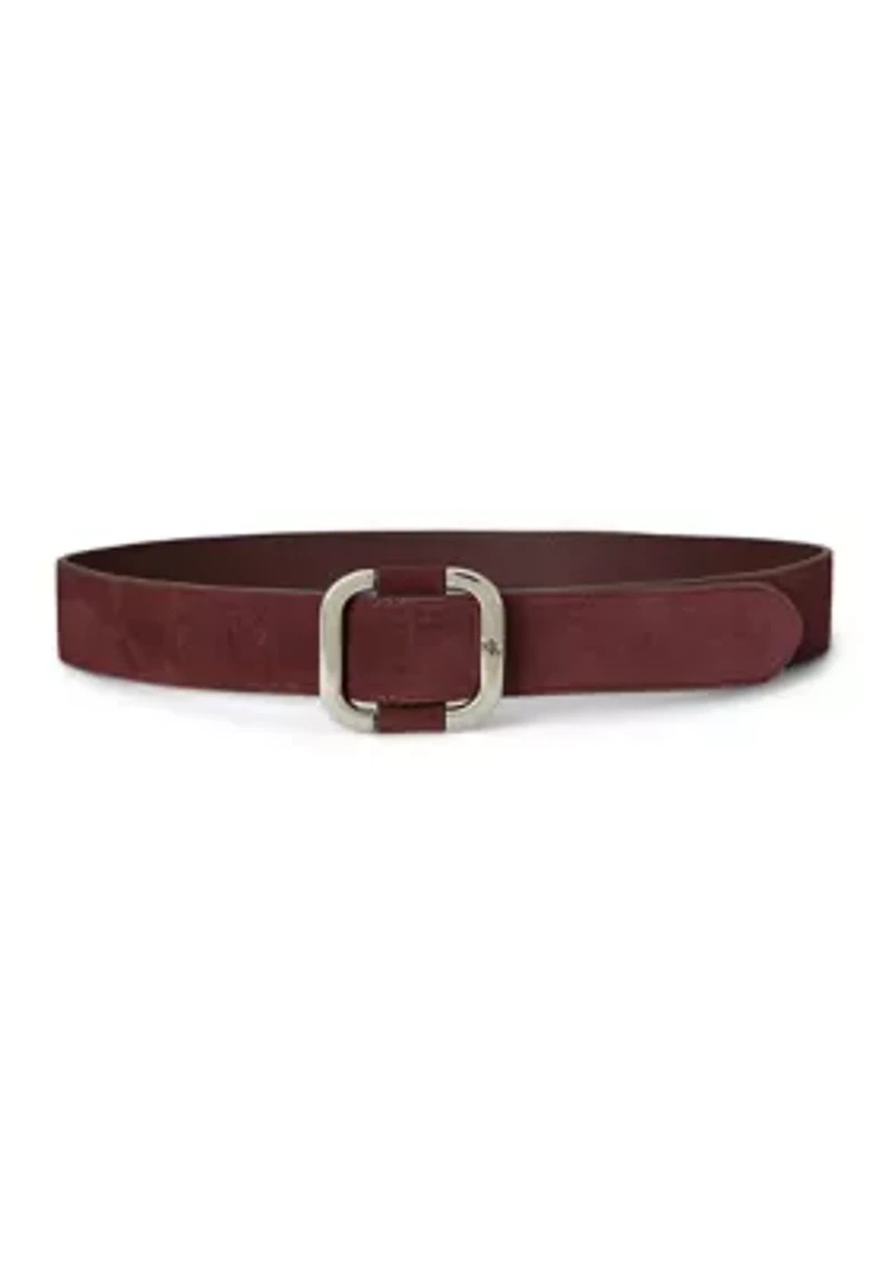 Slide-Buckle Suede Belt