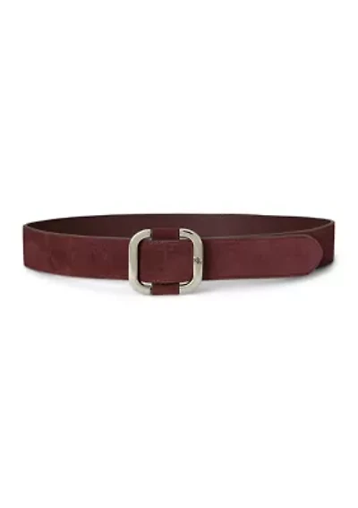 Slide-Buckle Suede Belt