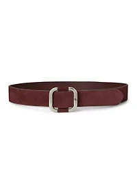 Slide-Buckle Suede Belt