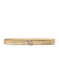 Logo Reversible Leather Skinny Belt