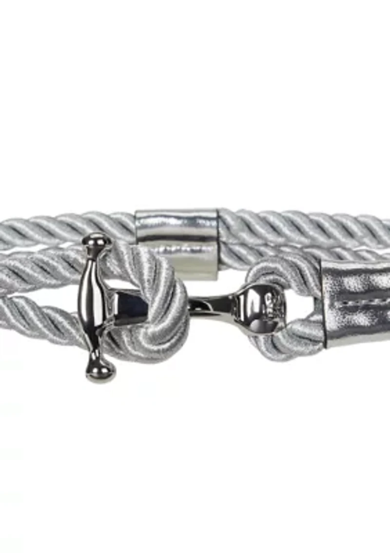 Metallic Rope Anchor-Toggle Skinny Belt
