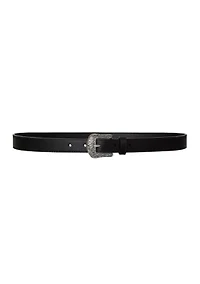 Tooled Buckle Leather Belt