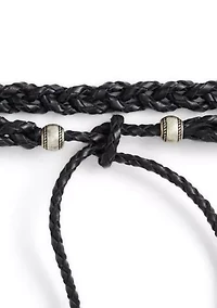 Braided Leather Tassel Tie Belt
