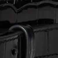 Equestrian Croc-Embossed Wide Belt