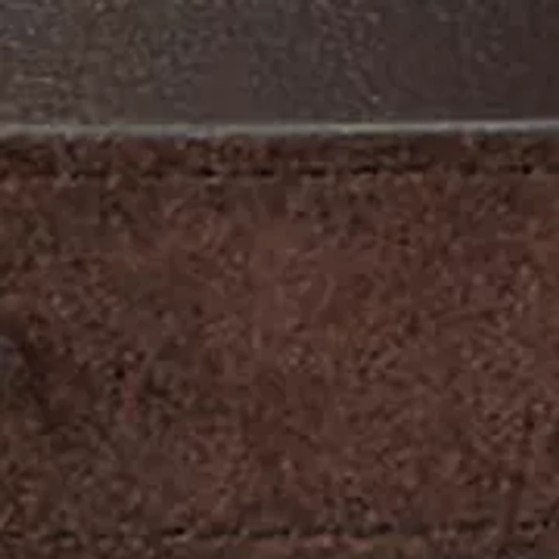 Tooled-Buckle Leather Belt