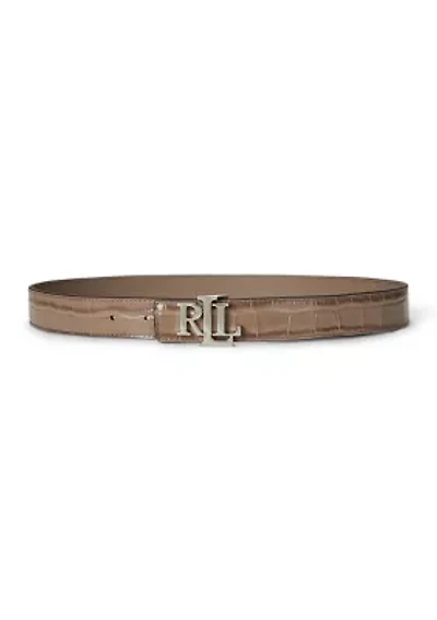 Logo Reversible Embossed Leather Belt