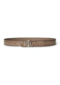 Logo Reversible Embossed Leather Belt