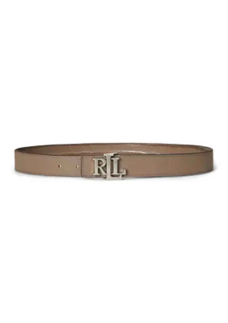 Logo Reversible Embossed Leather Belt
