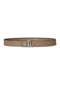Logo Reversible Embossed Leather Belt
