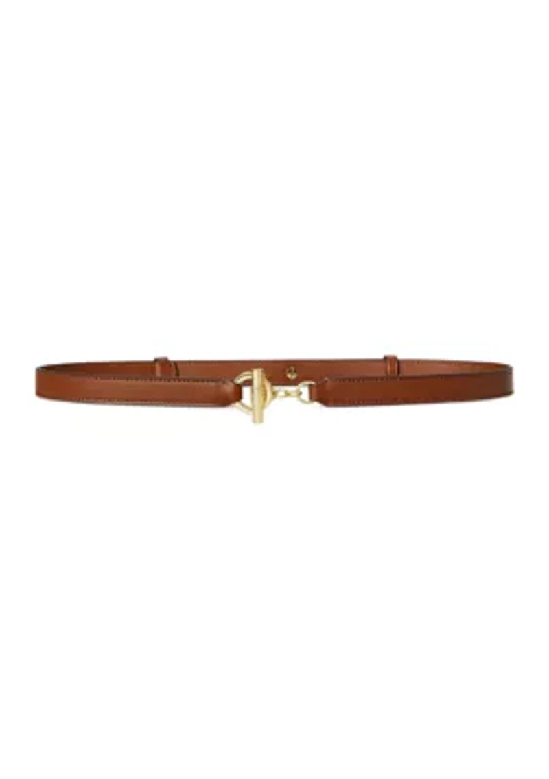 Leather Toggle Skinny Belt