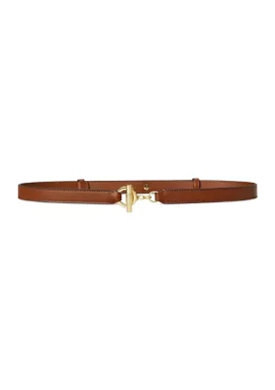 Leather Toggle Skinny Belt