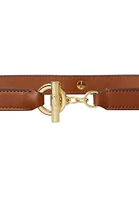 Leather Toggle Skinny Belt