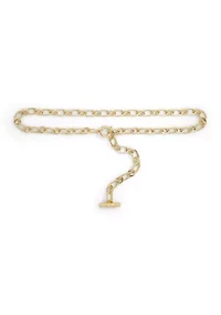 Brass-Finished Toggle Chain Belt