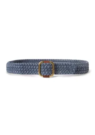 Slide-Buckle Braided Belt