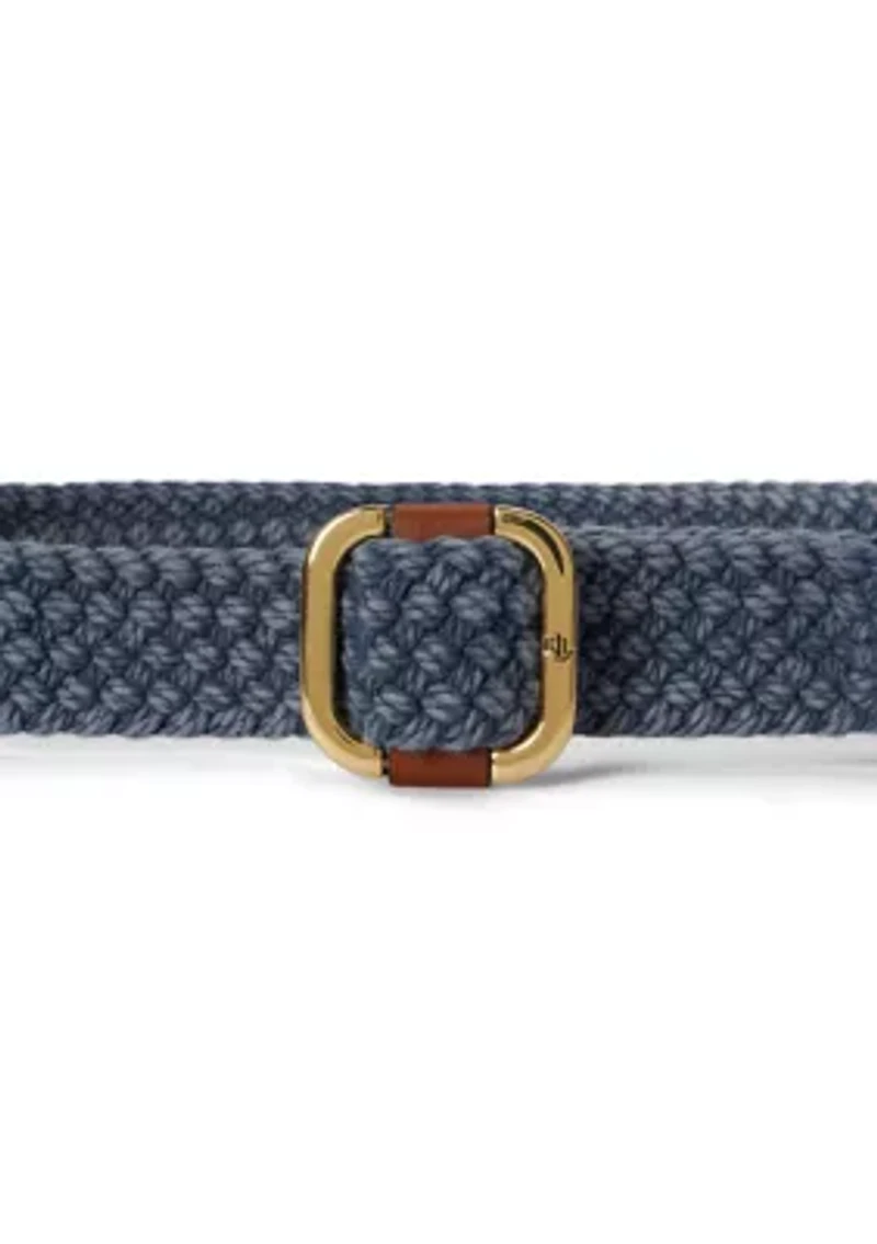 Slide-Buckle Braided Belt