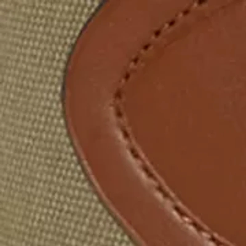 Canvas & Leather Double-Buckle Wide Belt