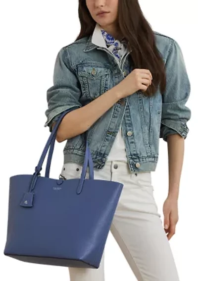 Faux-Leather Large Reversible Tote Bag
