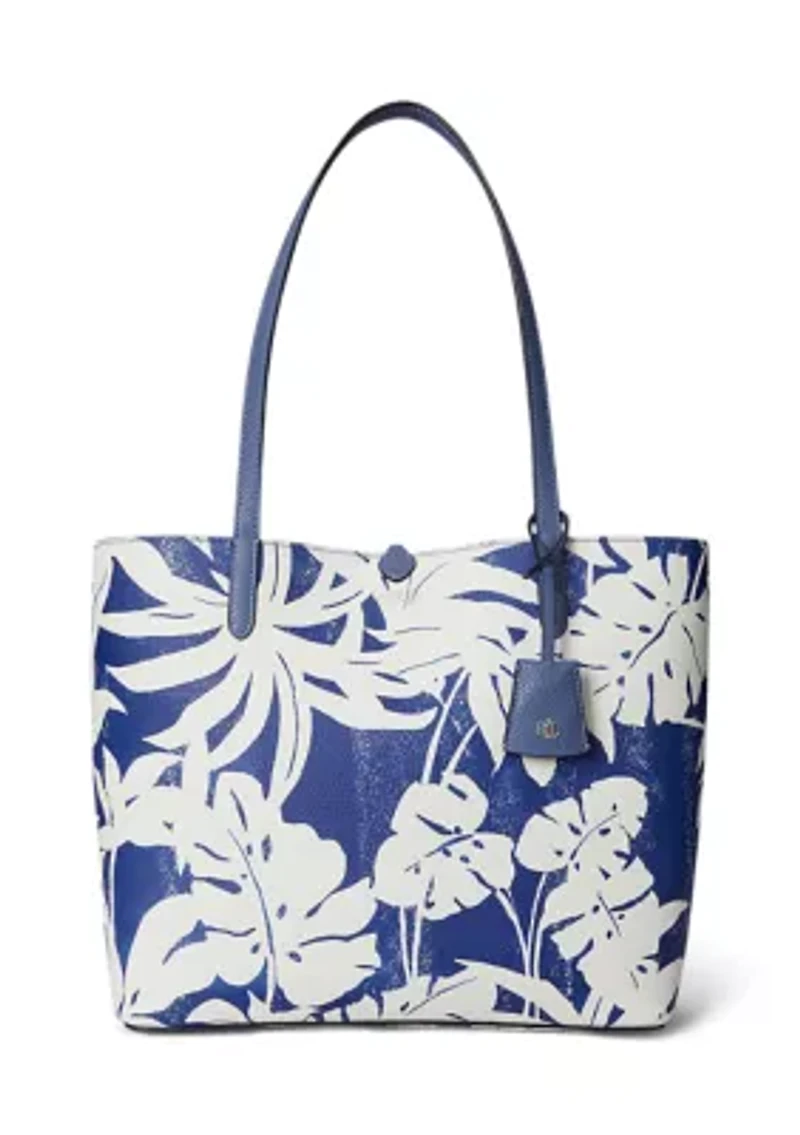 Faux-Leather Large Reversible Tote Bag