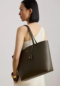 Faux-Leather Large Reversible Tote Bag
