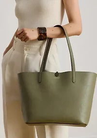Faux-Leather Large Reversible Tote Bag