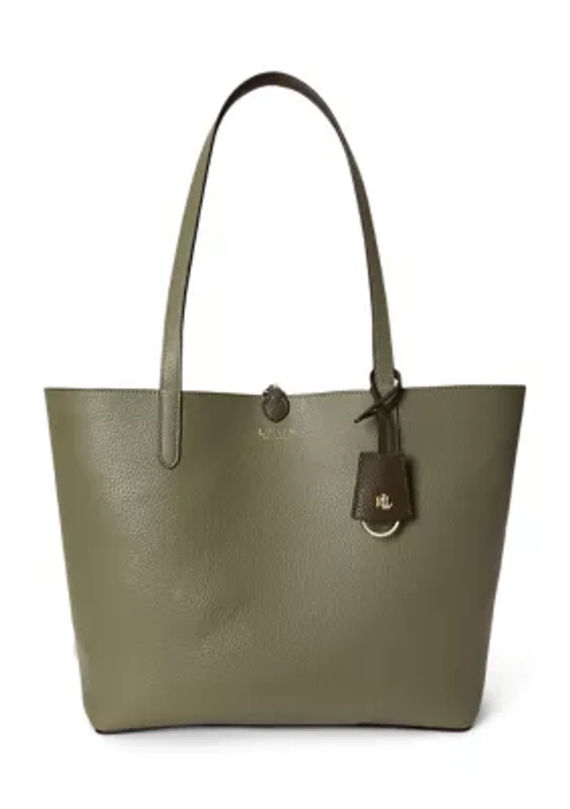 Faux-Leather Large Reversible Tote Bag