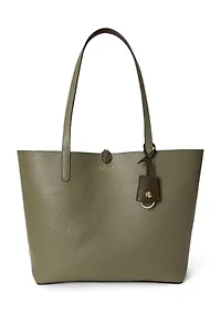 Faux-Leather Large Reversible Tote Bag