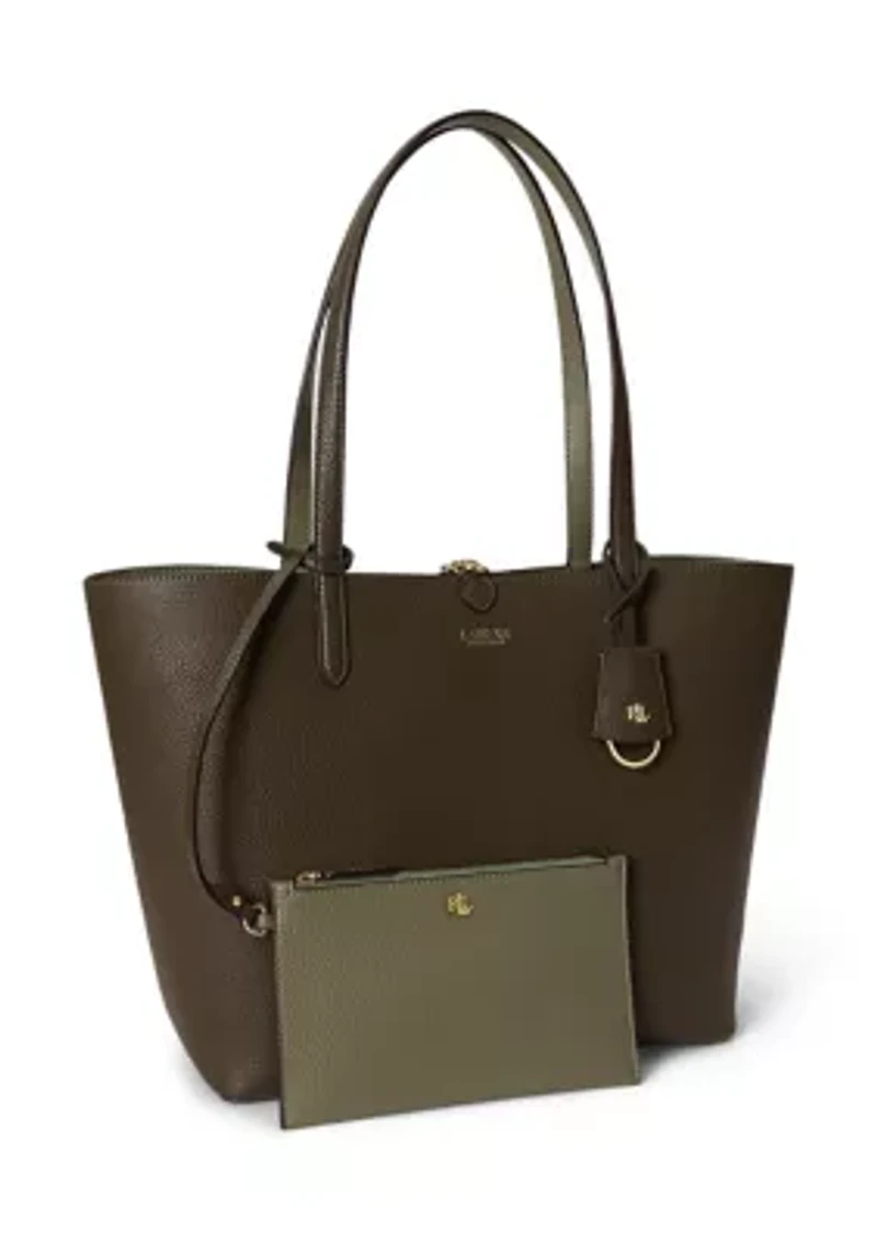 Faux-Leather Large Reversible Tote Bag