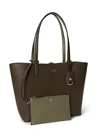 Faux-Leather Large Reversible Tote Bag