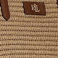 Leather-Trim Straw Large Brie Tote Bag