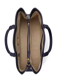 Crosshatch Leather Large Hanna Satchel