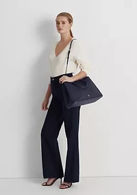 Crosshatch Leather Large Hanna Satchel