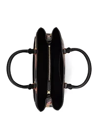 Crosshatch Leather Large Hanna Satchel