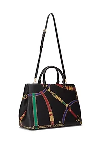 Crosshatch Leather Large Hanna Satchel