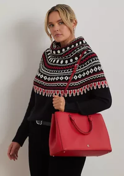 Crosshatch Leather Large Hanna Satchel