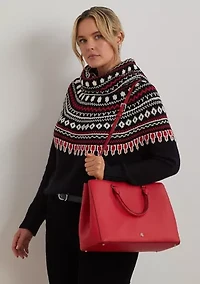 Crosshatch Leather Large Hanna Satchel